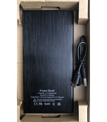 PowerBank 20000mAh 2x USB przenośna bateria black Power Bank