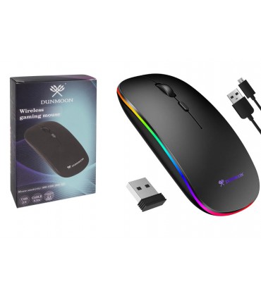 Mysz Bezprzewodowa PC Laptop SLIM Led bez baterii Cicha Mysz Dunmoon