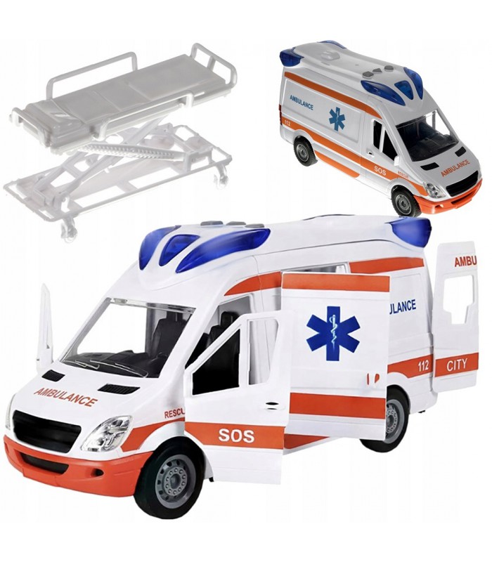 Karetka pogotowia Ambulans otwierane drzwi Światło Dźwięk 