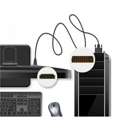 Kabel HDMI DVI Full HD Gold DVI-HDMI 2m