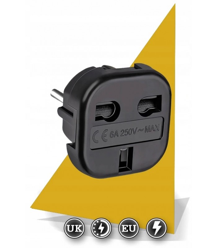 Adapter sieciowy 230V UK na EU Gniazdo Anglia - Wtyczka Europa