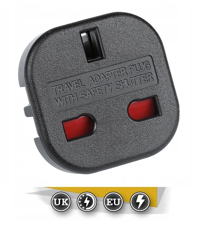 Adapter sieciowy 230V UK na EU Gniazdo Anglia - Wtyczka Europa