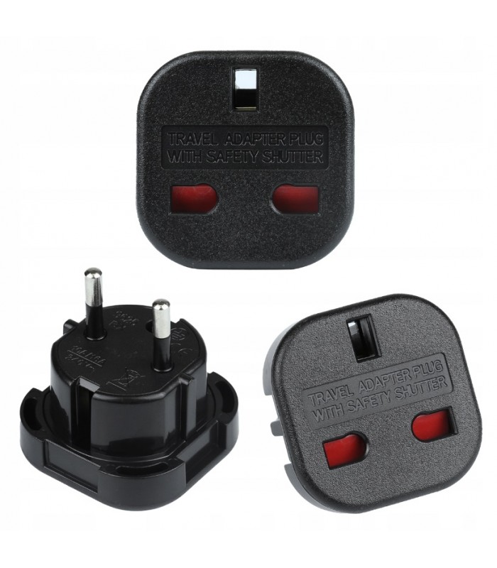 Adapter sieciowy 230V UK na EU Gniazdo Anglia - Wtyczka Europa