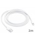 Kabel USB Lightning wszystkie iPhone iPad długi 2m Biały
