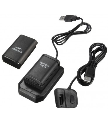 Ładowarka + 2x Bateria Aku + Kabel Xbox 360 czarny