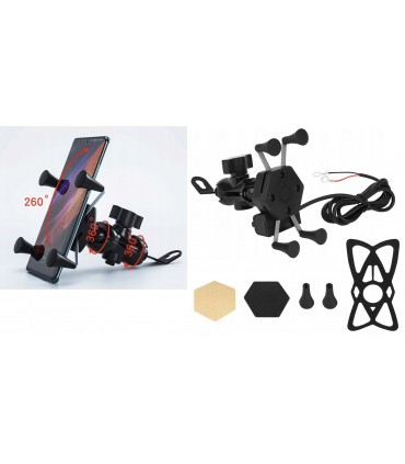 Uchwyt 3D na Telefon GPS z ładowarką USB na Motor Skuter