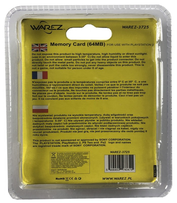Karta Pamięci 64MB PS2 wszystkie PlayStation 2