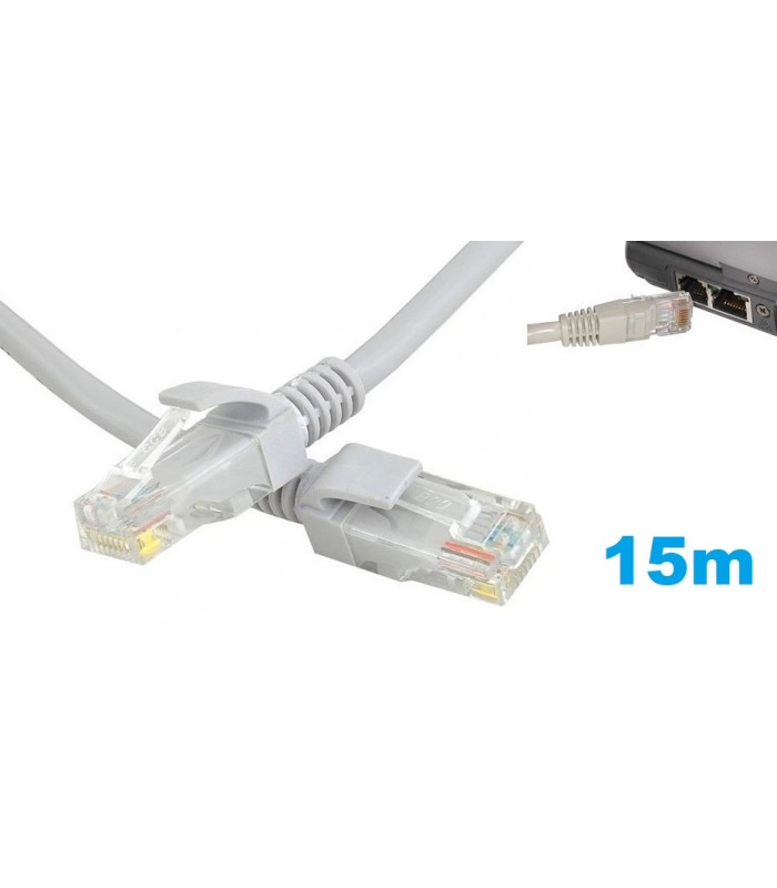 Kabel Sieciowy Lan ethernet skrętka RJ45 UTP 15m Cat5E