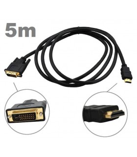 Kabel HDMI-DVI 5m GOLD DVI Full HD