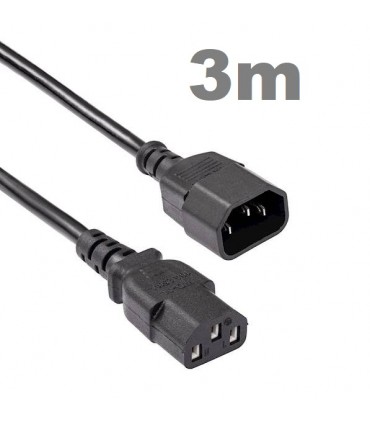Kabel przedłużacz C13 C14 zasilający serwerowy 3m