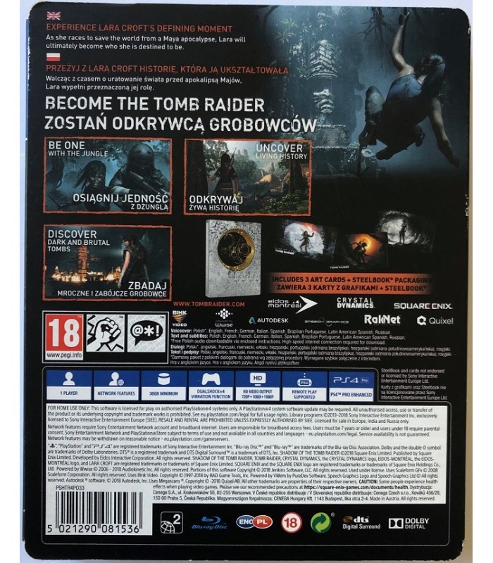Shadow of The Tomb Raider PS4 PL Steelbook