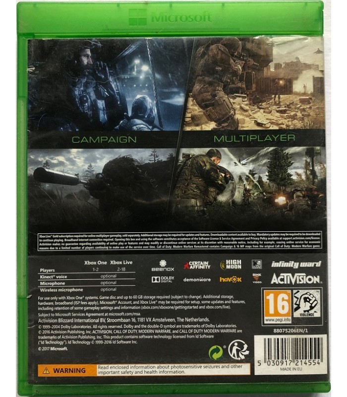 Call of Duty Modern Warfare Remastered PL Xbox One S Series X