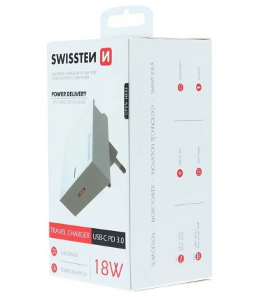 Szybka Ładowarka Sieciowa SWISSTEN 18W PD 3.0 Typ C
