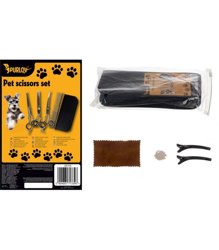 Zestaw do strzyżenia psa zwierząt 3 Nożyczki Grzebień Fryzjer psa