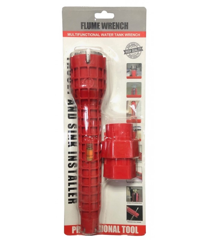 Klucz 2w1 do montażu kranu zlewów poziomnica * Nasadowy do instalacji