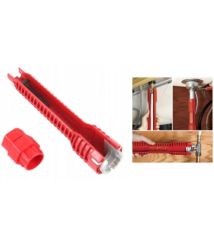 Klucz 2w1 do montażu kranu zlewów poziomnica * Nasadowy do instalacji