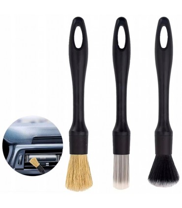 Pędzle do Detailingu zestaw 3szt. Pędzelki do czyszczenia precyzyjnego