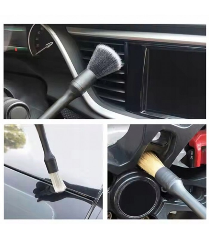 Pędzle do Detailingu zestaw 3szt. Pędzelki do czyszczenia precyzyjnego