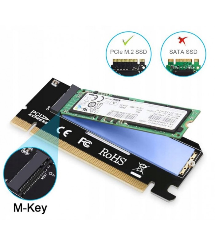 Adapter podłącz dysk M.2 NVMe do PCI-e 4.0 x16