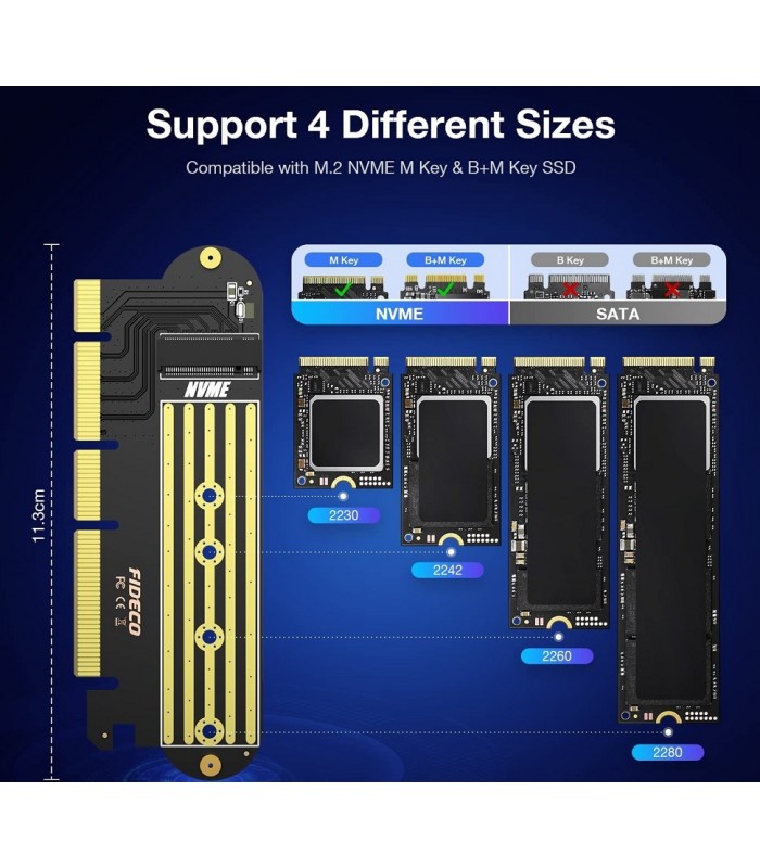 Adapter podłącz dysk M.2 NVMe do PCI-e 4.0 x16
