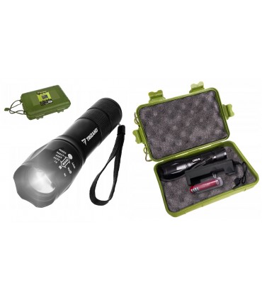 Mocna Latarka Taktyczna Zoom Aku 18650 + Ładowarka * LED Cree ZOOM