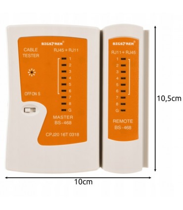 Tester Kabli Sieciowych RJ45 RJ11 Miernik Sieciowy Przewodów LAN
