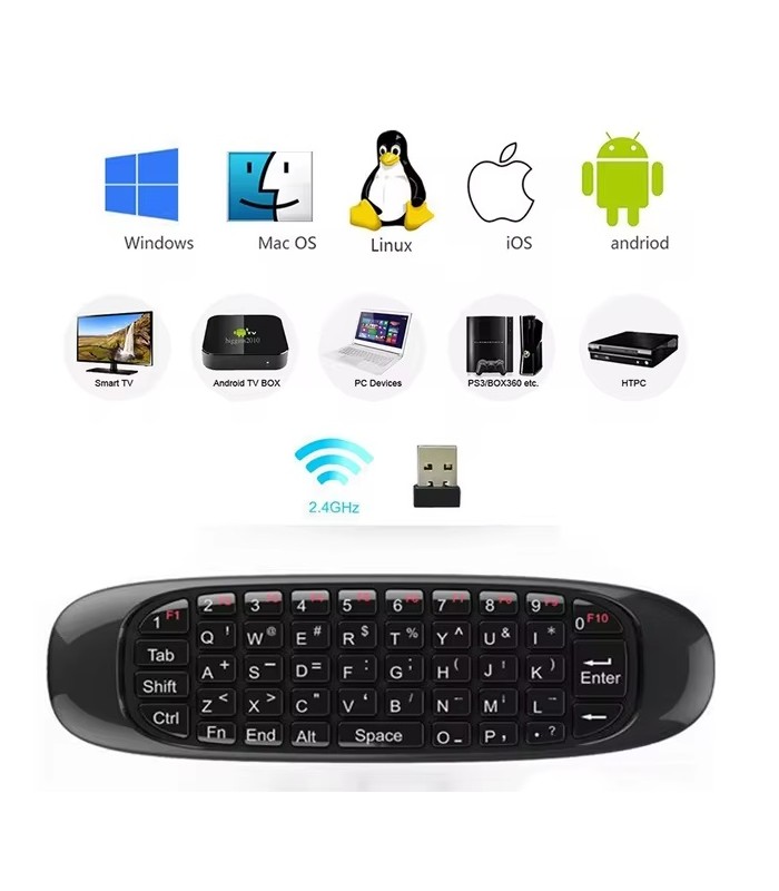 Pilot Smart TV USB 2,4GHz Klawiatura Mysz na Ruch