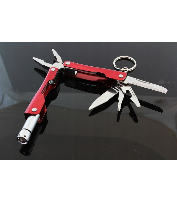 Mini Multitool 6w1 Nóż Scyzoryk Latarka Brelok