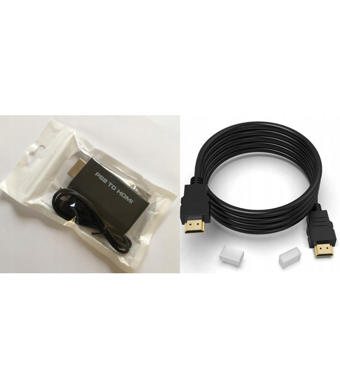 Konwerter PS2 do HDMI + Kabel HDMI 1,5m