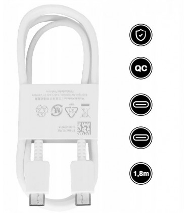 Oryg. Kabel Samsung 2X USB-C Typ C 3A 25W 45W 1.8m EP-DW767