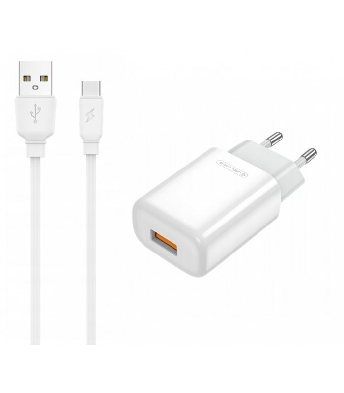 Ładowarka USB 12W 2.4A + Kabel Typ C 1m JELLICO EU01