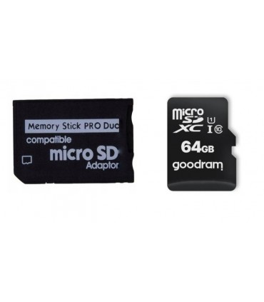 Karta pamięci 64GB + Adapter MS PRO DUO do PSP 64GB Goodram