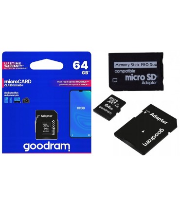 Karta pamięci 64GB + Adapter MS PRO DUO do PSP 64GB Goodram