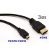 Kabel HDMI - micro HDMI 3m GOLD 1,4b HD 3M