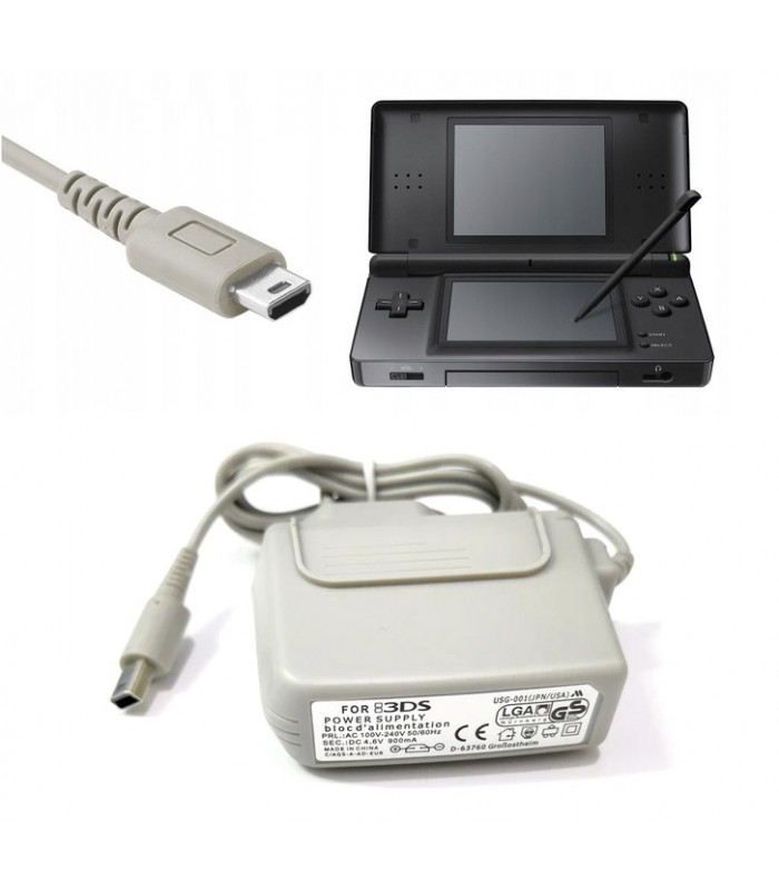 Ładowarka Sieciowa Zasilacz 3DS DSi 3DSXL srebrna * NEW 3DS XL / LL