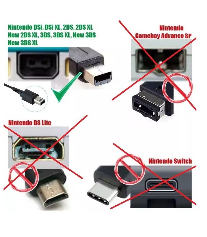 Ładowarka Sieciowa Zasilacz 3DS DSi 3DSXL srebrna * NEW 3DS XL / LL