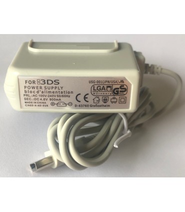 Ładowarka Sieciowa Zasilacz 3DS DSi 3DSXL srebrna * NEW 3DS XL / LL