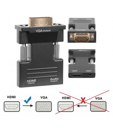 Konwerter HDMI do VGA + Audio Wtyk HDMI - Gniazdo VGA D-SUB