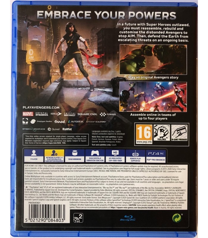 Marvel Avengers PS4 Dubbing PL używana
