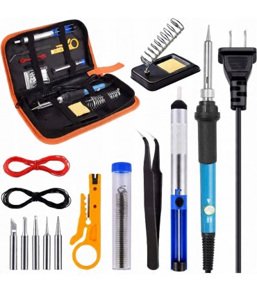 Zestaw do lutowania w Etui Lutownica 60W Akcesoria 15 elementów