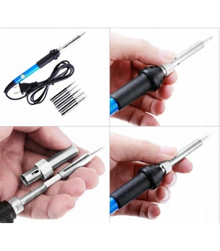 Zestaw do lutowania w Etui Lutownica 60W Akcesoria 15 elementów