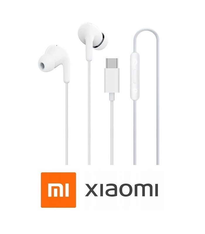 Białe Oryginalne Xiaomi Słuchawki przewodowe USB-C douszne mikrofon