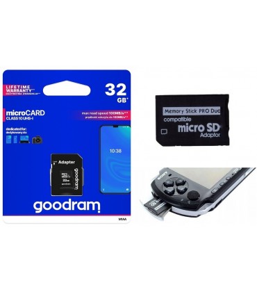 Karta 32GB + Adapter MS PRO DUO do PSP Goodram