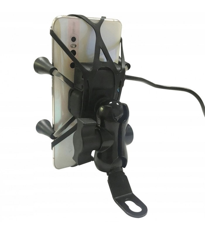 Uchwyt motocyklowy na telefon z USB 5V 12V