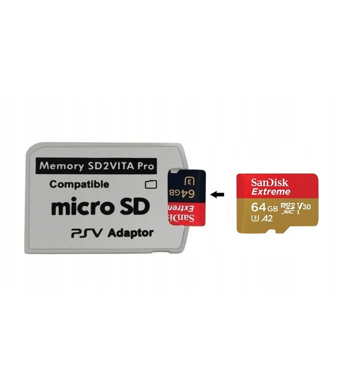 Karta 64GB Sandisk Extreme + Adapter SD2Vita do konsoli PS Vita